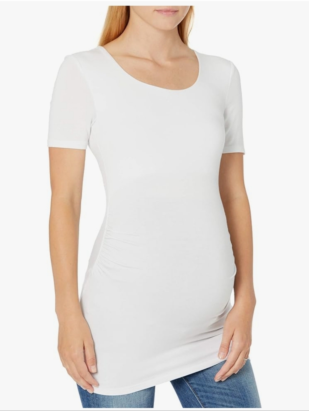 Amazon Essentials White Scoop Neck Maternity Tunic Size XS NWOT